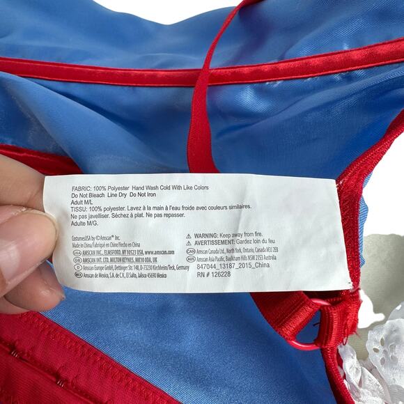 Kansas Cutie Adult Corset Bustier Costume Blue/Red M/L NWT - Picture 7 of 8